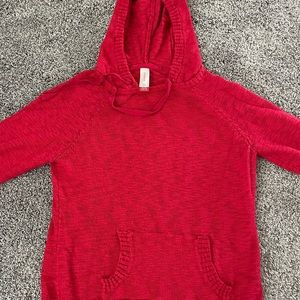 Red lightweight hooded shirt-so comfortable! Worn one time.